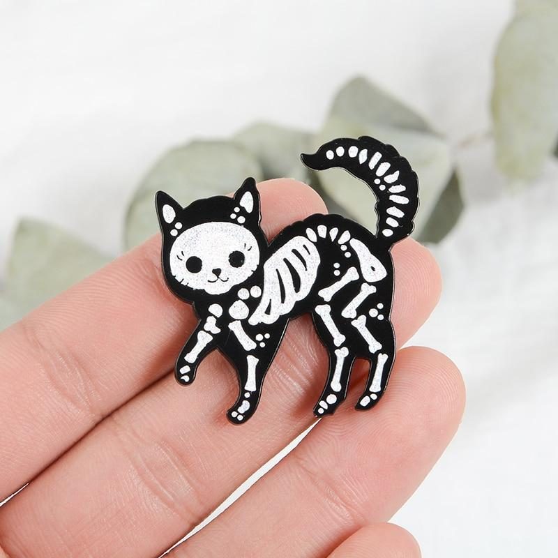 Broche De Chat Squelette De Crâne