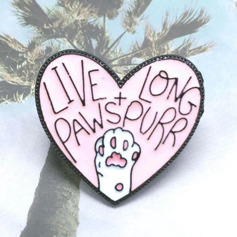 Broche De Griffe De Chat Coeur