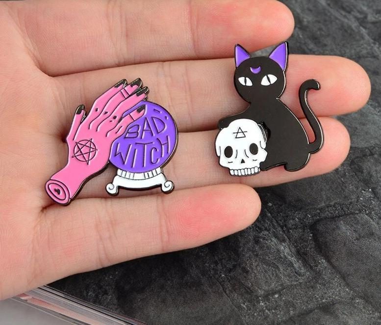 Broche Tête De Mort Tête De Mort Chat Noir