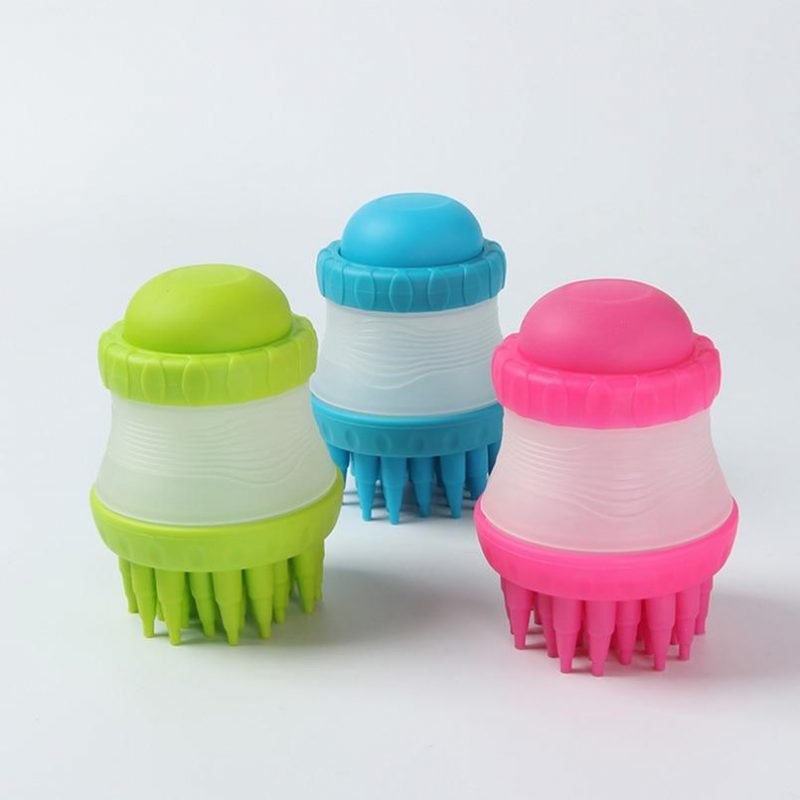 Brosse De Distribution De Savon Pour Animaux De Compagnie En Silicone Multifonction