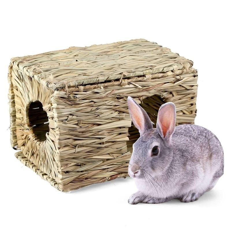 Cage À Lapin En Herbe Tissée Artisanale