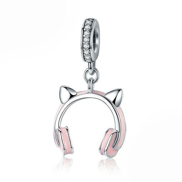 Charm Pendentif En Argent Sterling 925 Avec Oreille De Chat