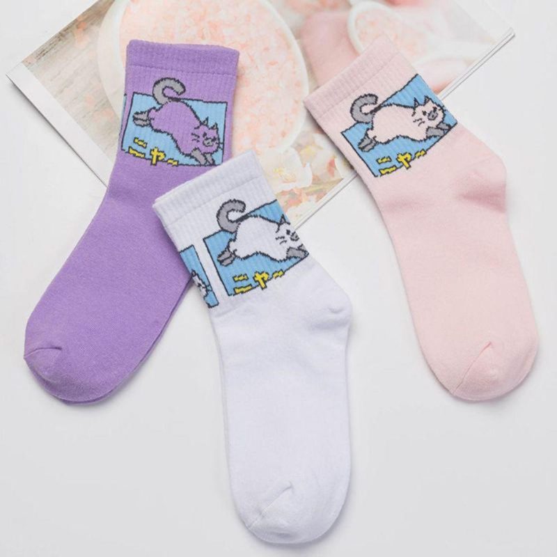 Chaussettes À Imprimé Chat