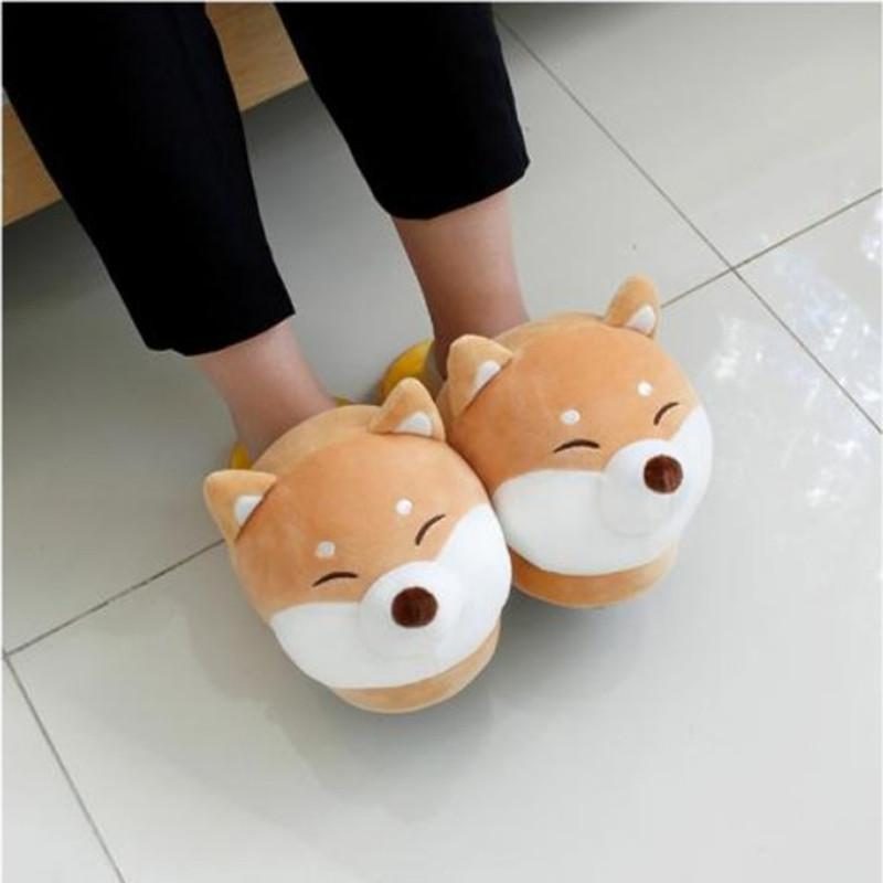 Chaussons En Peluche Shiba Inu Et Husky