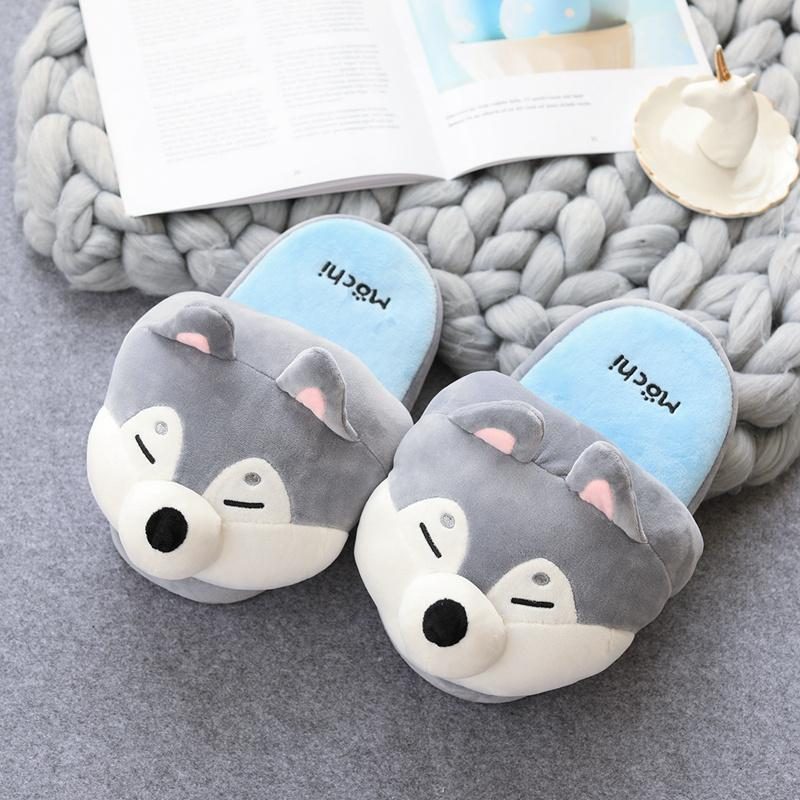 Chaussons En Peluche Shiba Inu Et Husky