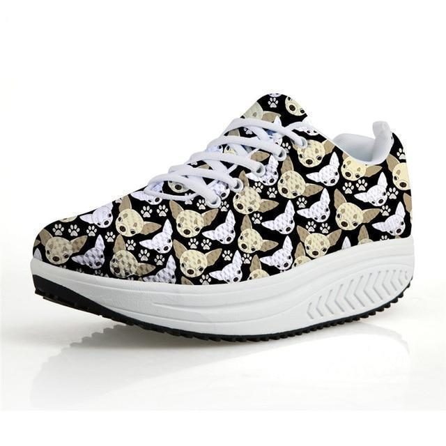 Chaussures Creepers Plateforme Plate Imprimé Chien Chihuahua