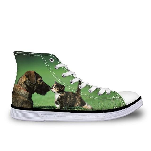 Chaussures D'amour De Chat De Chien De Toile De Dessus De Femmes Colorées