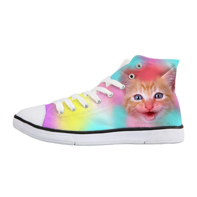 Chaussures De Chat Colorées Montantes Classiques Pour Femmes