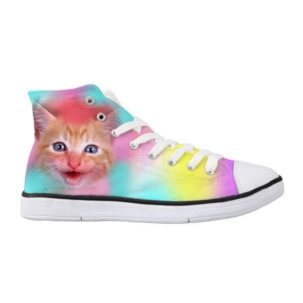 Chaussures De Chat Colorées Montantes Classiques Pour Femmes