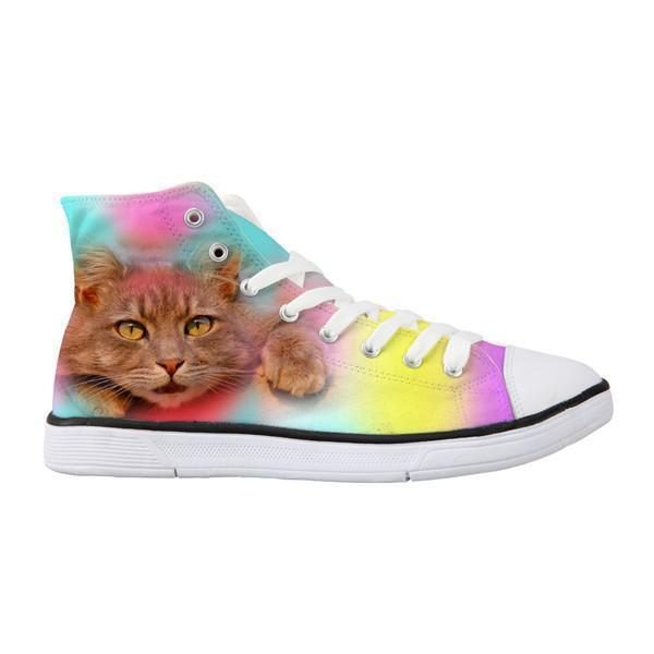 Chaussures De Chat Colorées Montantes Classiques Pour Femmes