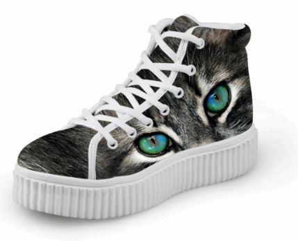 Chaussures De Chat D'impression 3d Plate-forme À Lacets De Luxe