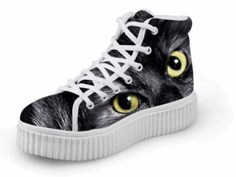 Chaussures De Chat D'impression 3d Plate-forme À Lacets De Luxe