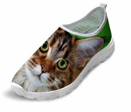 Chaussures De Maille D'air D'impression De Chat De Style Mignon