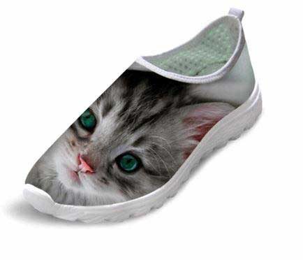 Chaussures De Maille D'air D'impression De Chat De Style Mignon