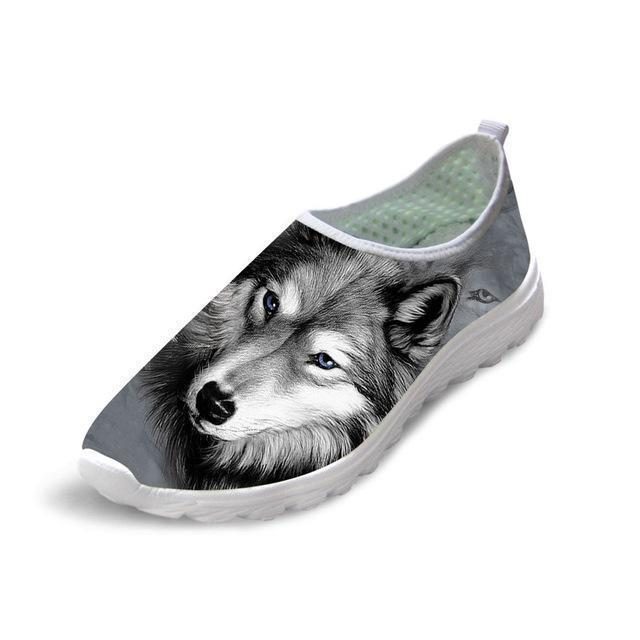 Chaussures Décontractées En Maille 3d Cool Dog Imprimé Slip-on