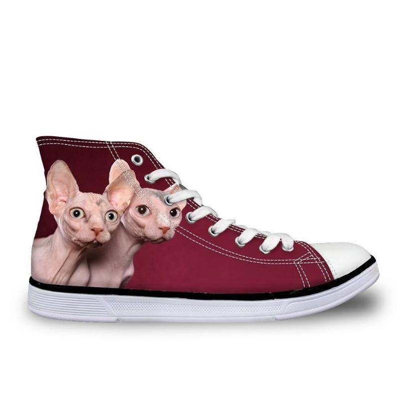 Chaussures Vintage Montantes Imprimées De Chat Sans Poils Cool