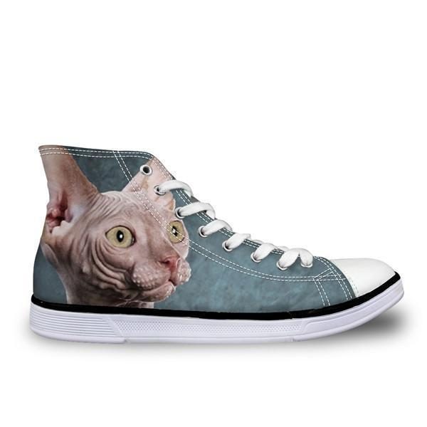 Chaussures Vintage Montantes Imprimées De Chat Sans Poils Cool