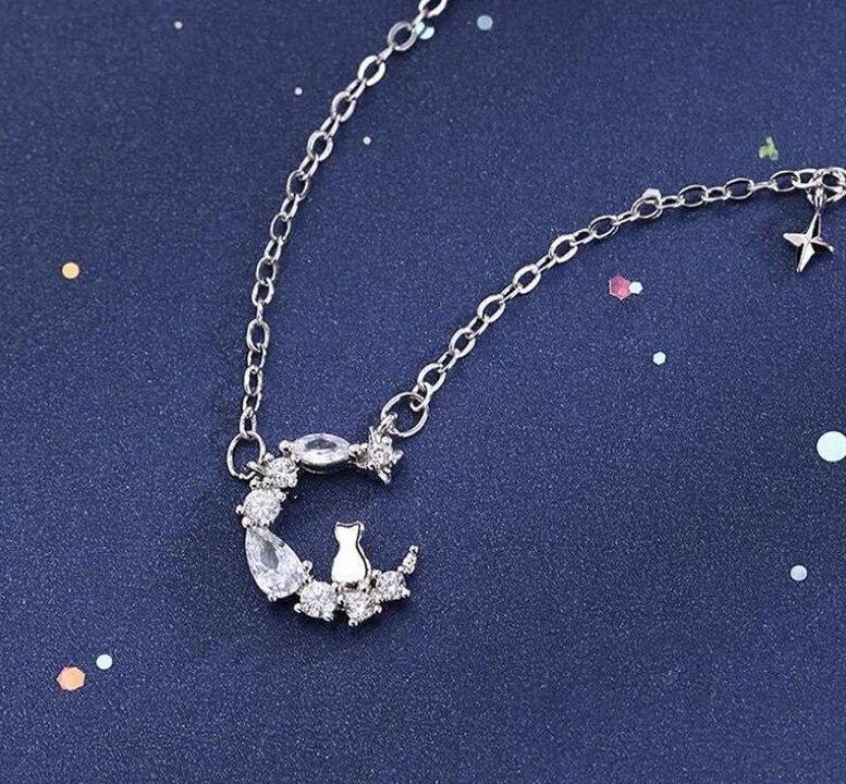 Collier De Chat De Lune En Cristal