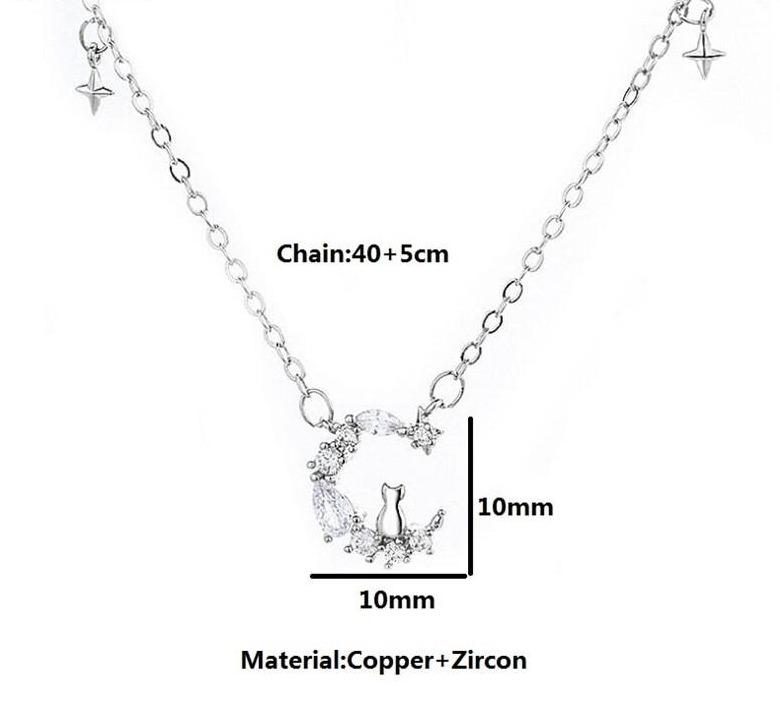 Collier De Chat De Lune En Cristal