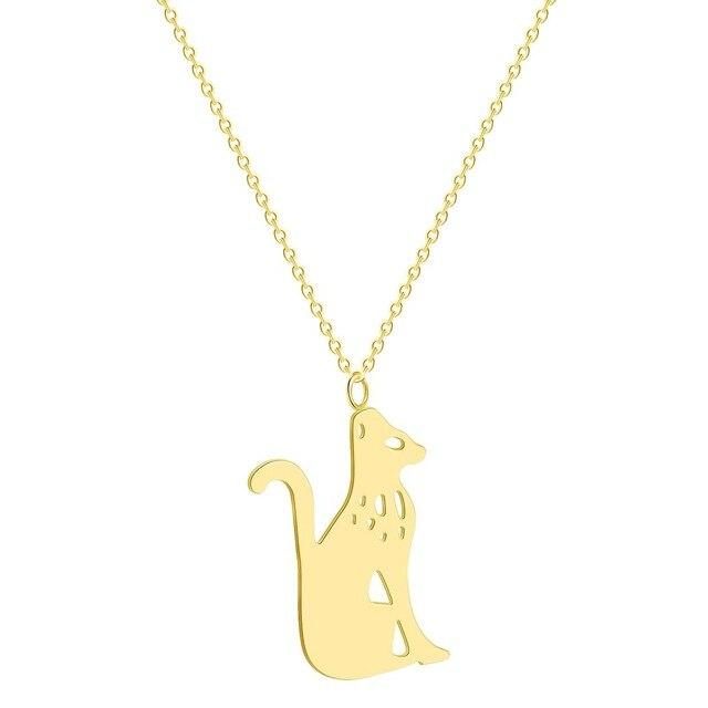 Collier Pendentif Chat Porte-bonheur