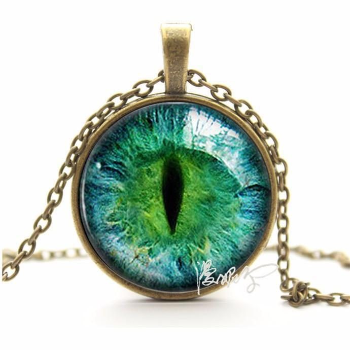 Collier Pendentif Oeil De Chat Vitrage