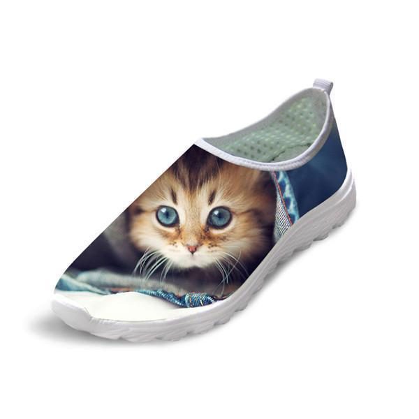 Conception De Chaussures De Chat De Dissimulation 3d De Maille Occasionnelle De Femmes