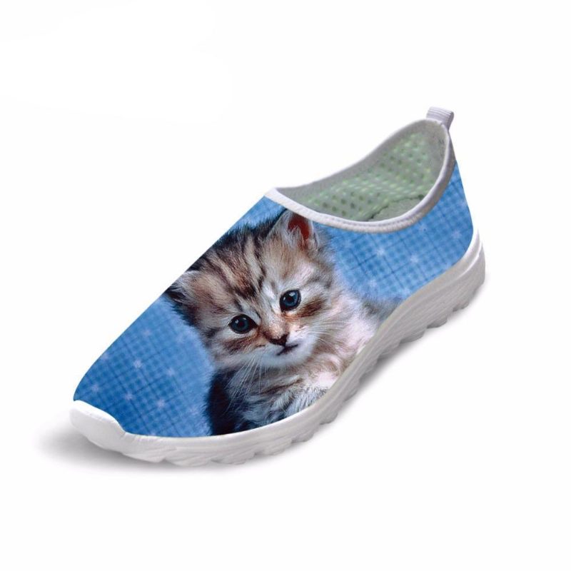 Conception De Chaussures De Chat Minuscule 3d En Maille Décontractée Pour Femmes