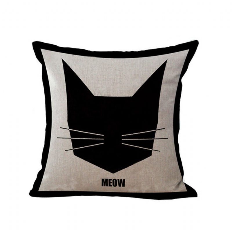 Coussin Décoratif De Canapé Imprimé Chat