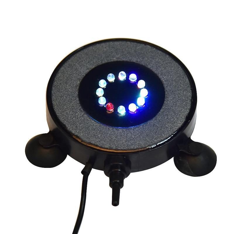 Disque D'aération De Bulle De Lumières D'aquarium À Led Imperméables De 7 Couleurs