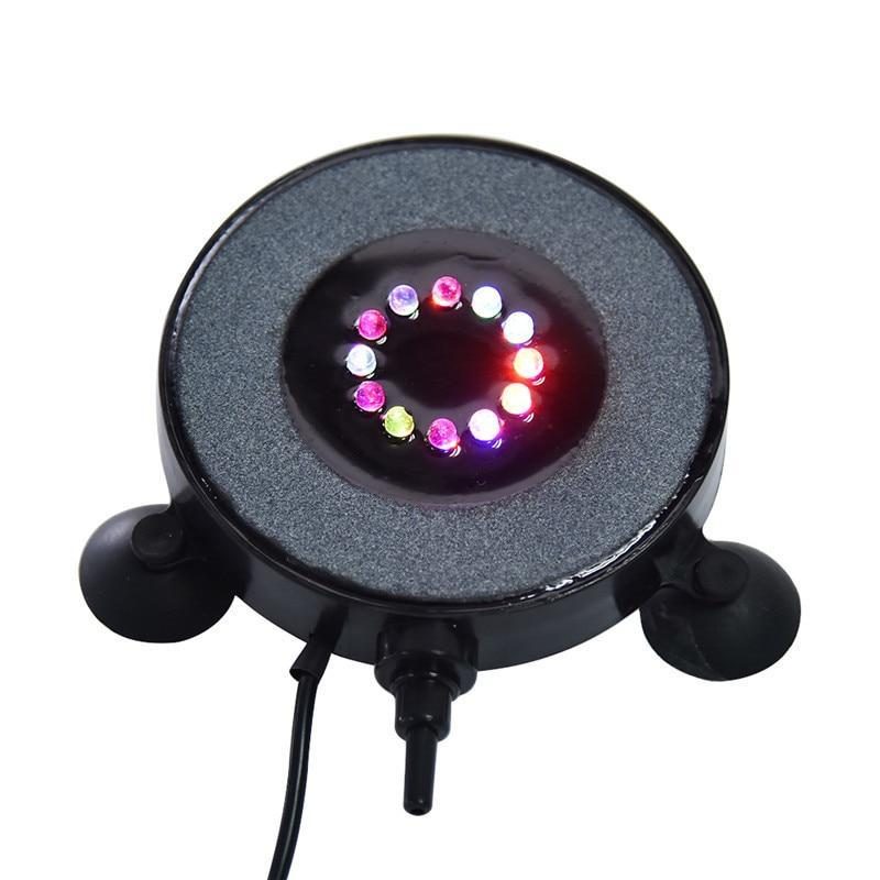 Disque D'aération De Bulle De Lumières D'aquarium À Led Imperméables De 7 Couleurs