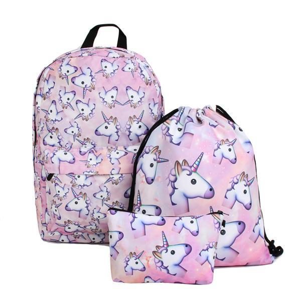 Ensemble De 3 Pièces De Sac À Dos Licorne Mignon