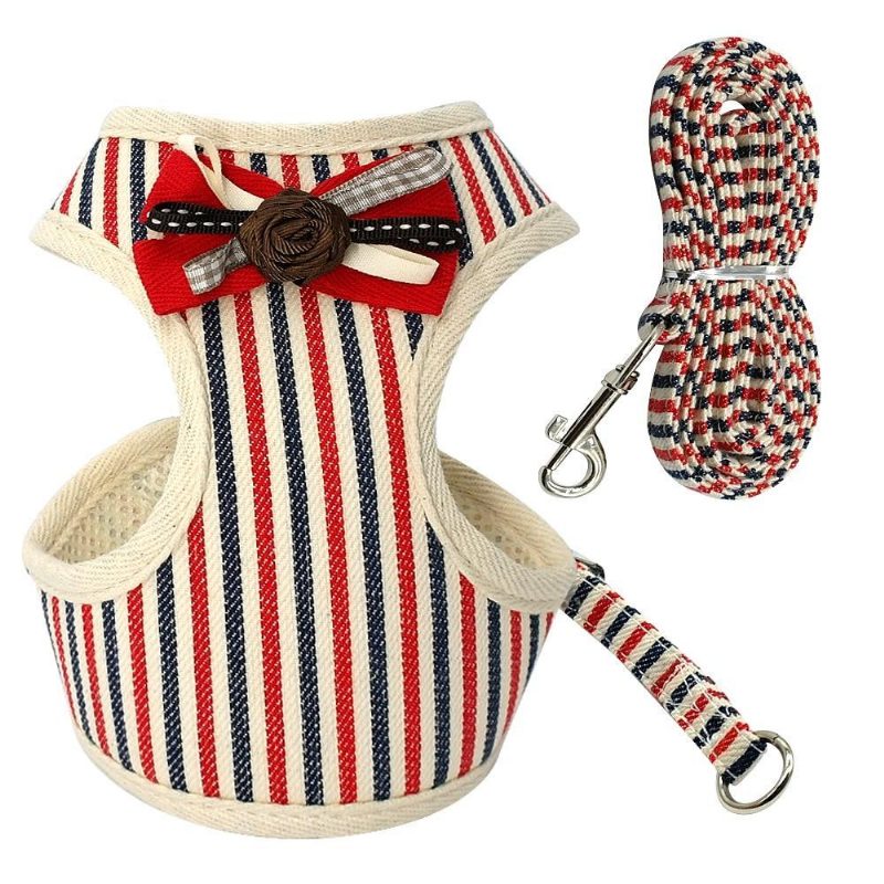 Ensemble De Laisse Harnais Mignon Pour Animaux De Compagnie Avec Cloche