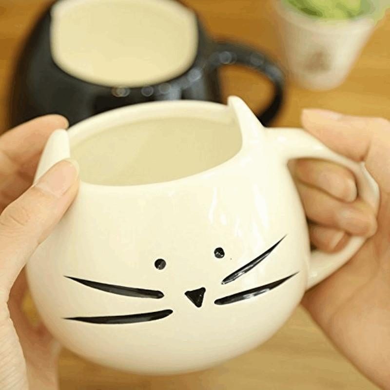 Ensemble De Tasse À Lait En Céramique Pour Chat 3d