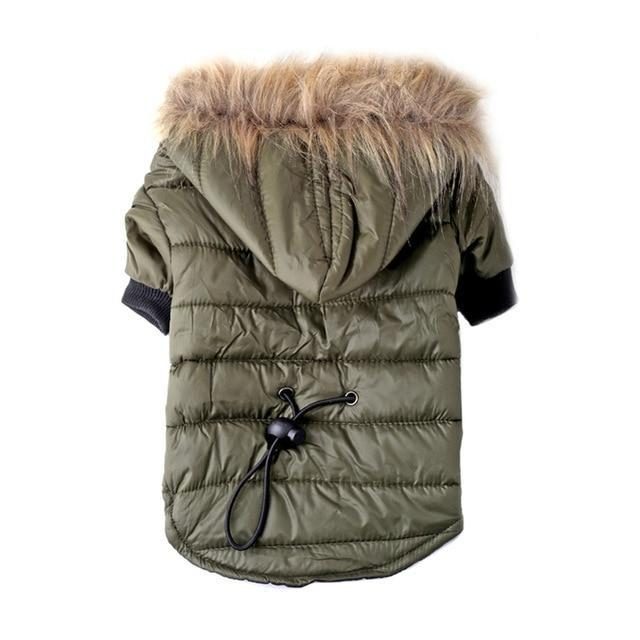 Fantastique Manteau D'hiver Pour Animaux De Compagnie Avec Capuche En Fourrure Douce