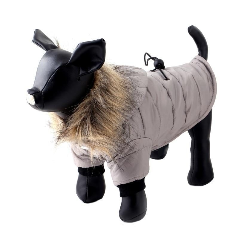 Fantastique Manteau D'hiver Pour Animaux De Compagnie Avec Capuche En Fourrure Douce