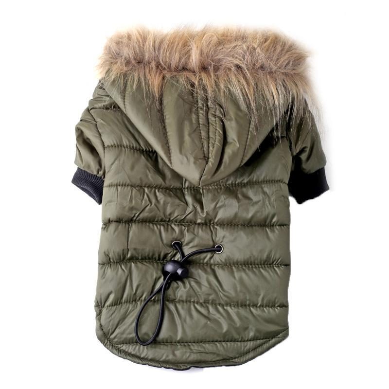 Fantastique Manteau D'hiver Pour Animaux De Compagnie Avec Capuche En Fourrure Douce