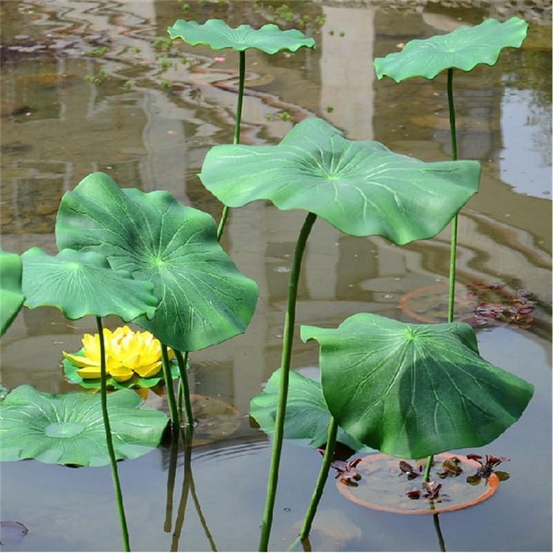 Feuille De Lotus Artificielle Avec Décoration D'étang À Poissons À Longue Tige