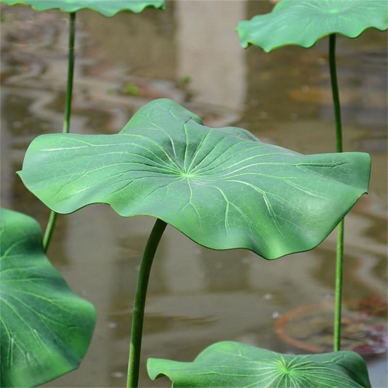 Feuille De Lotus Artificielle Avec Décoration D'étang À Poissons À Longue Tige