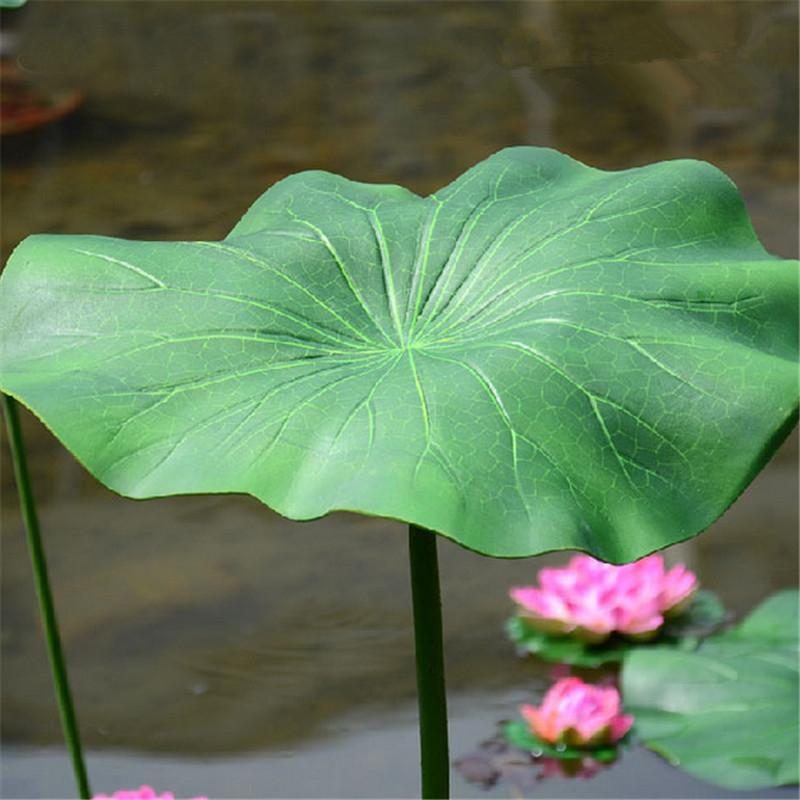 Feuille De Lotus Artificielle Avec Décoration D'étang À Poissons À Longue Tige