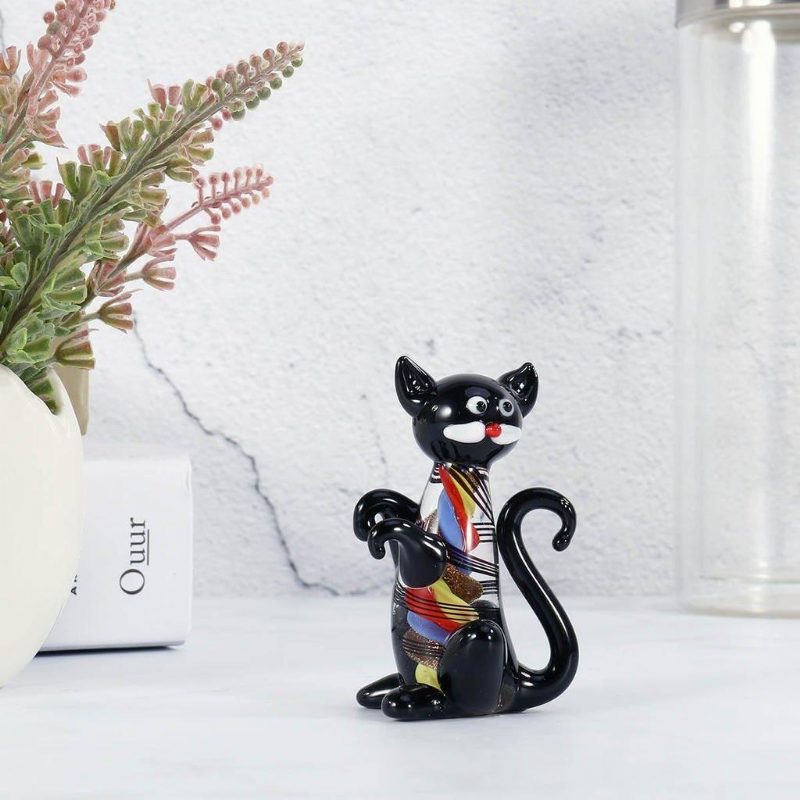 Figurine En Verre De Chat