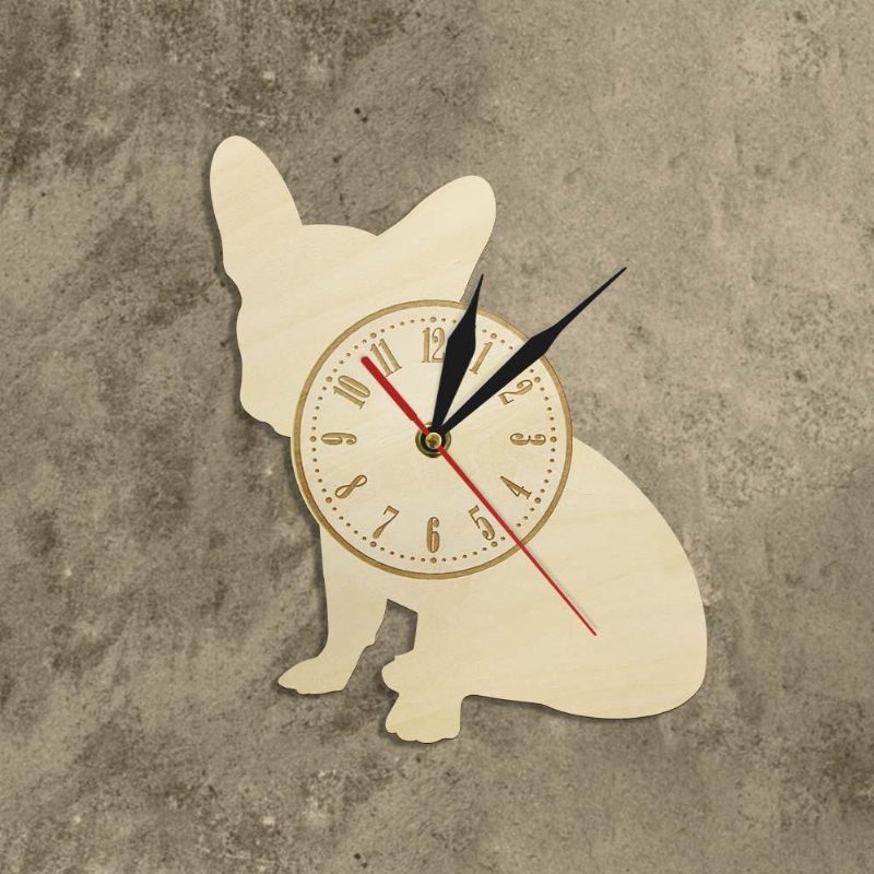 Horloge Murale 3d Bouledogue Français