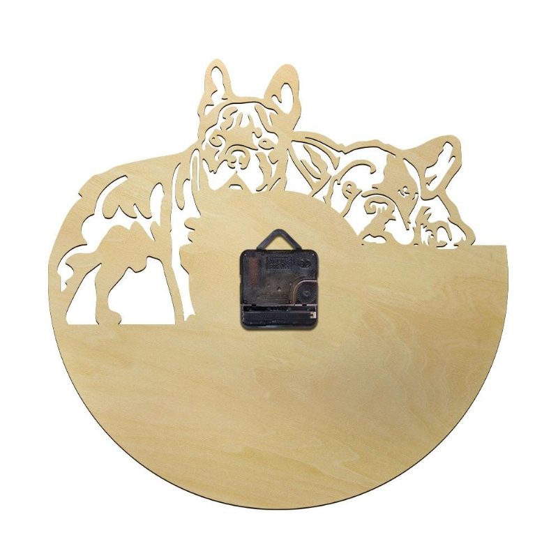 Horloge Murale 3d Design Bouledogue Français