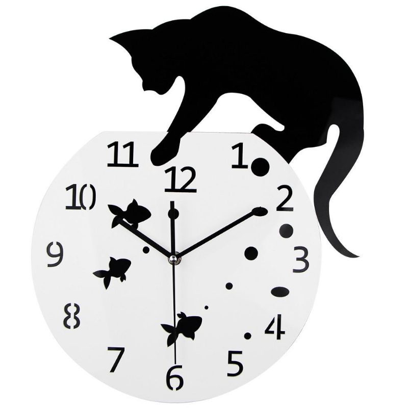 Horloge Murale Chat Et Poisson