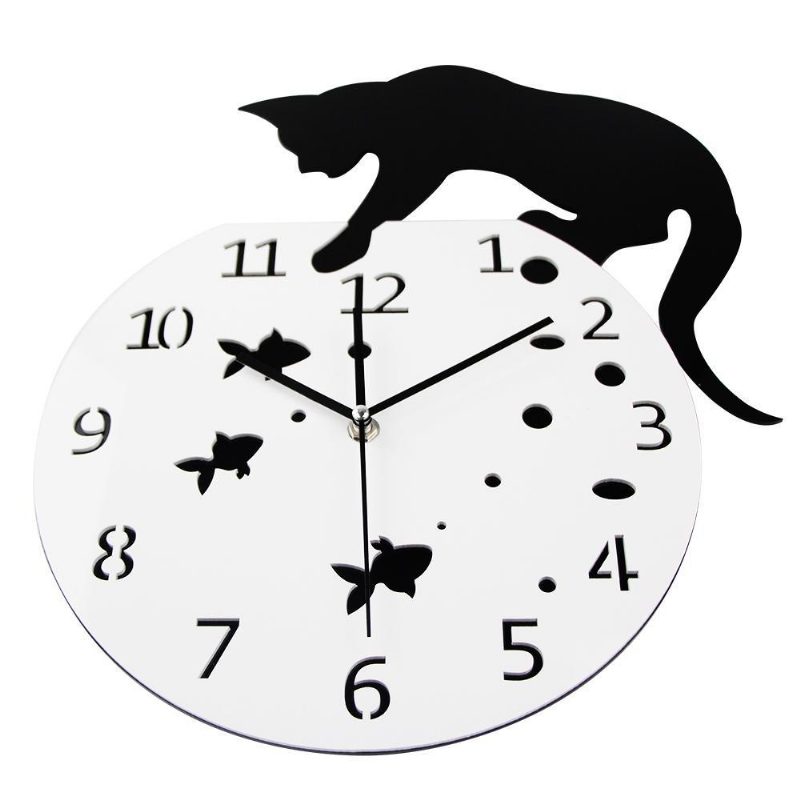 Horloge Murale Chat Et Poisson