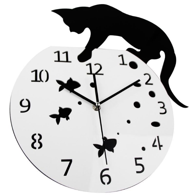 Horloge Murale Chat Et Poisson