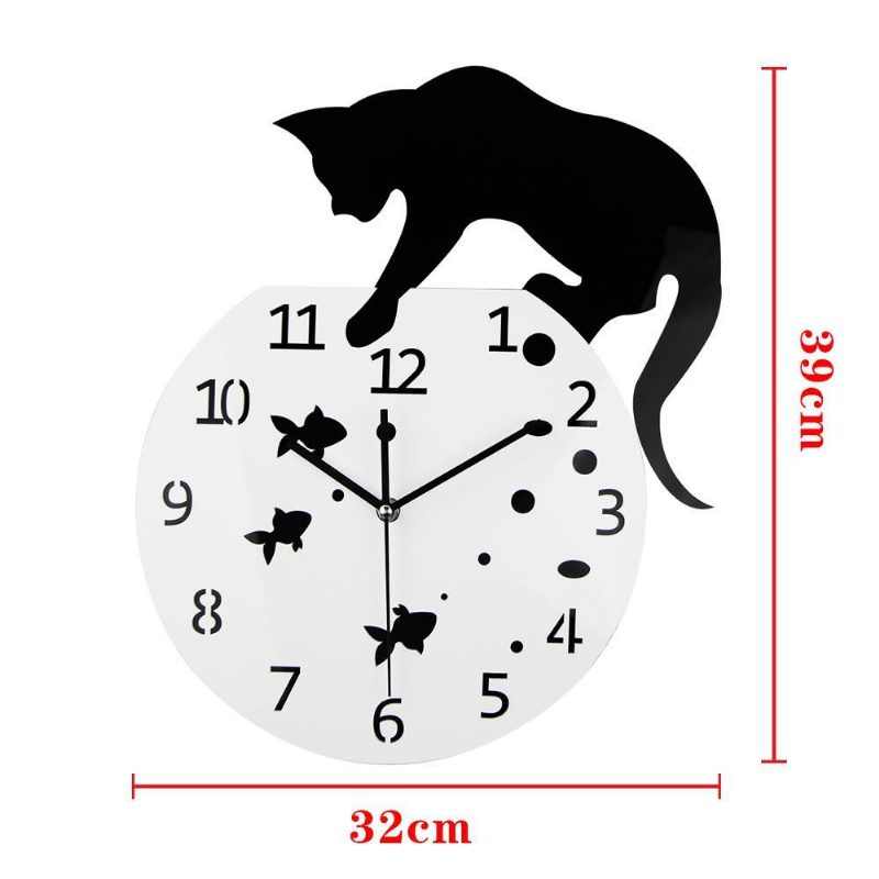 Horloge Murale Chat Et Poisson