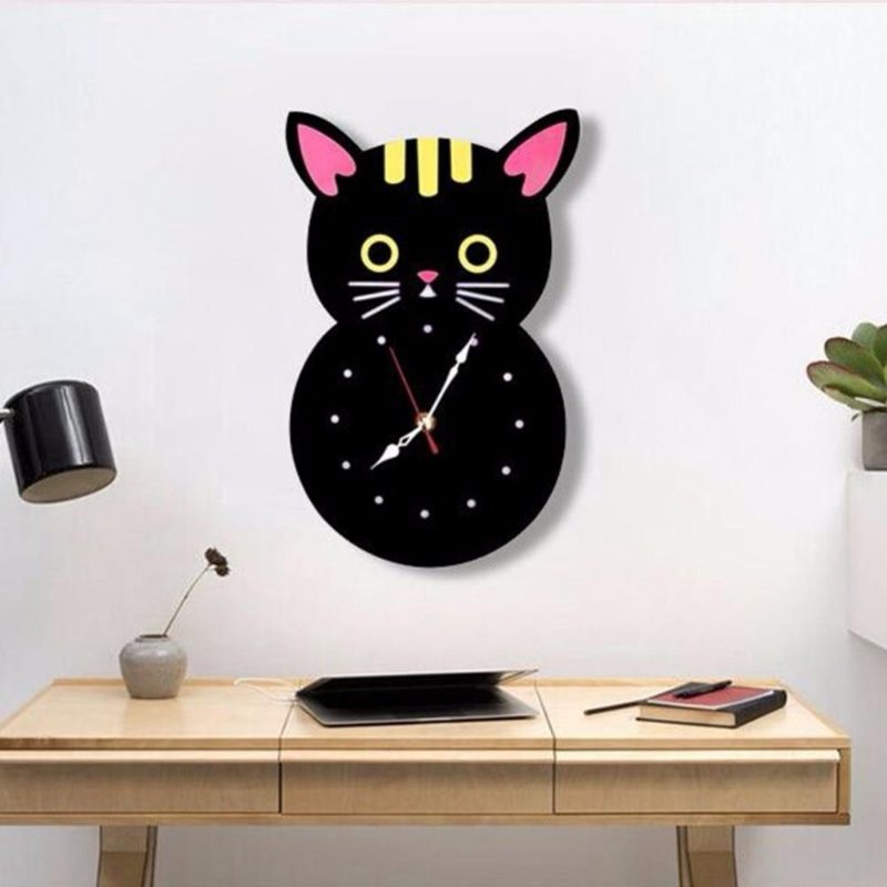 Horloge Murale Créative En Forme De Chat