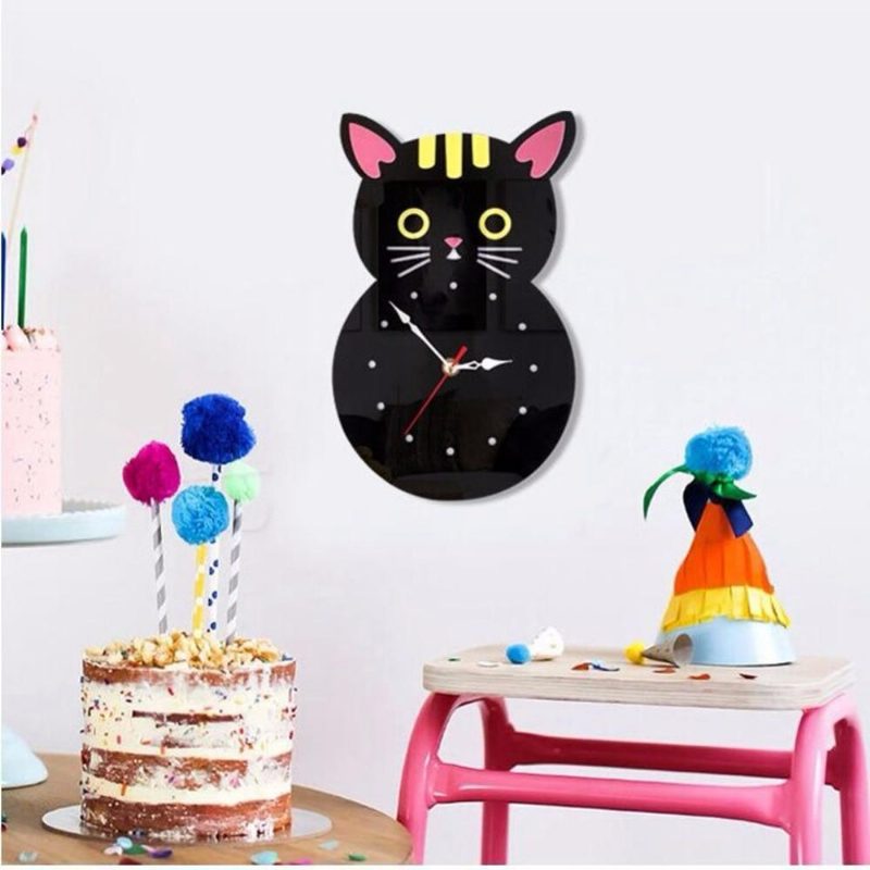 Horloge Murale Créative En Forme De Chat