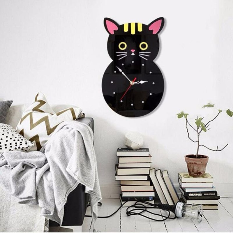 Horloge Murale Créative En Forme De Chat