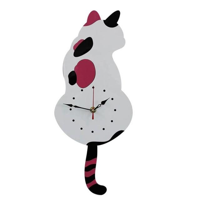 Horloge Murale Créative Mignonne De Chat De Queue Remuant